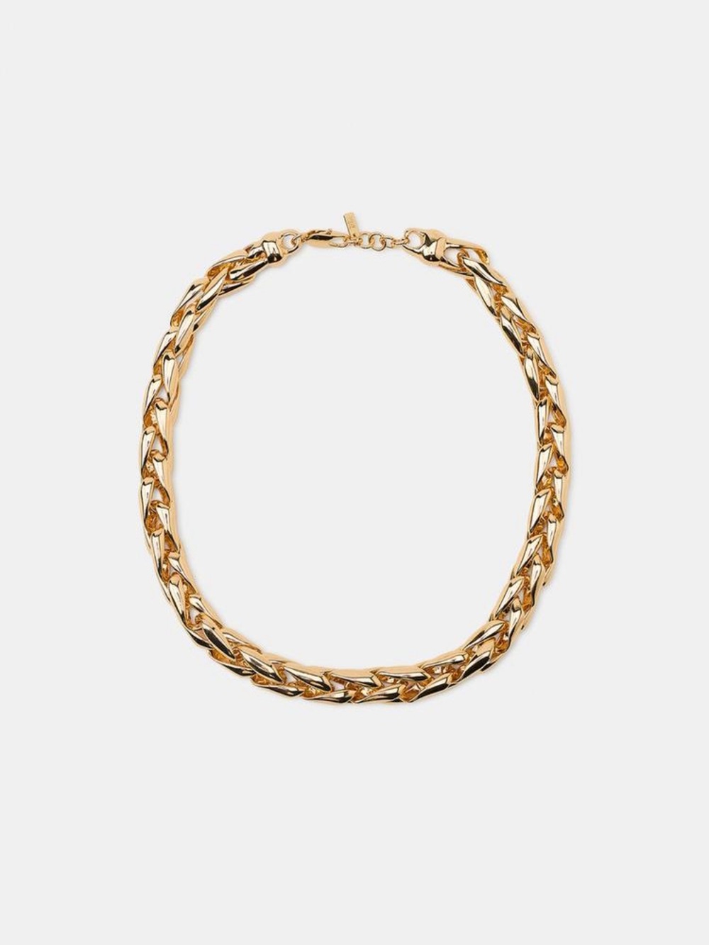 Zara Sculpted Link Necklace in Gold Tone